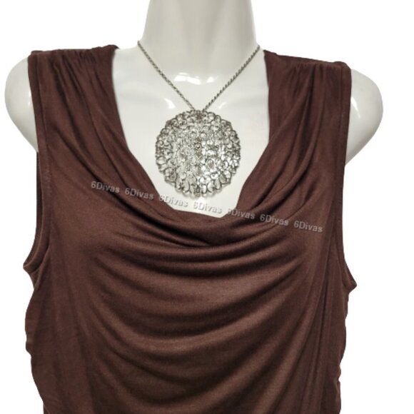 Womens Sleeveless Top, Cotton Brown Top, Comfy Blouse Top - Size S M L XXL - NEW - Picture 2 of 11